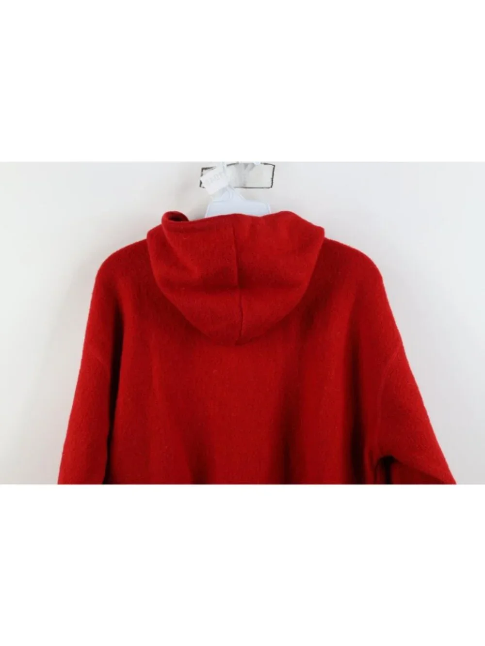 Vintage 90s Cabelas Mens Size Small Blank Wool Knit Hoodie Hooded Sweater Red